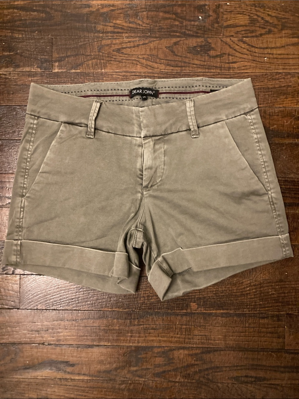 DEAR JOHN- Shorts Olive Roll-Hem Women's, Size 26
